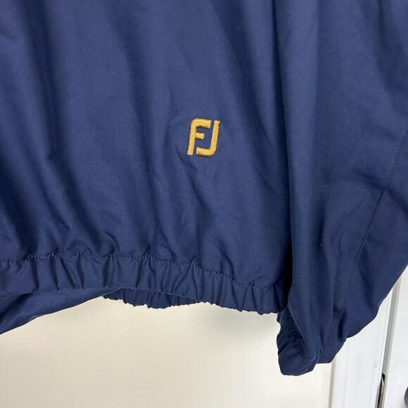 FootJoy Men's Large V-Neck Golf Windbreaker Pullover Jacket Navy Blue - Picture 3 of 5